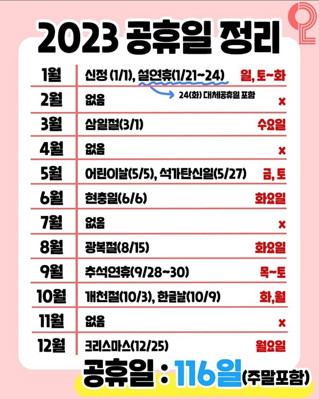월별공휴일