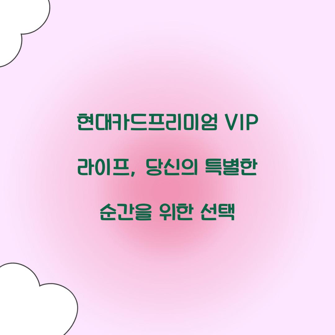 현대카드프리미엄 VIP 라이프