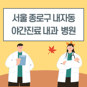 종로구 내자동 야간진료 내과 병원 리스트 (18시 이후 늦게까지하는 병원)