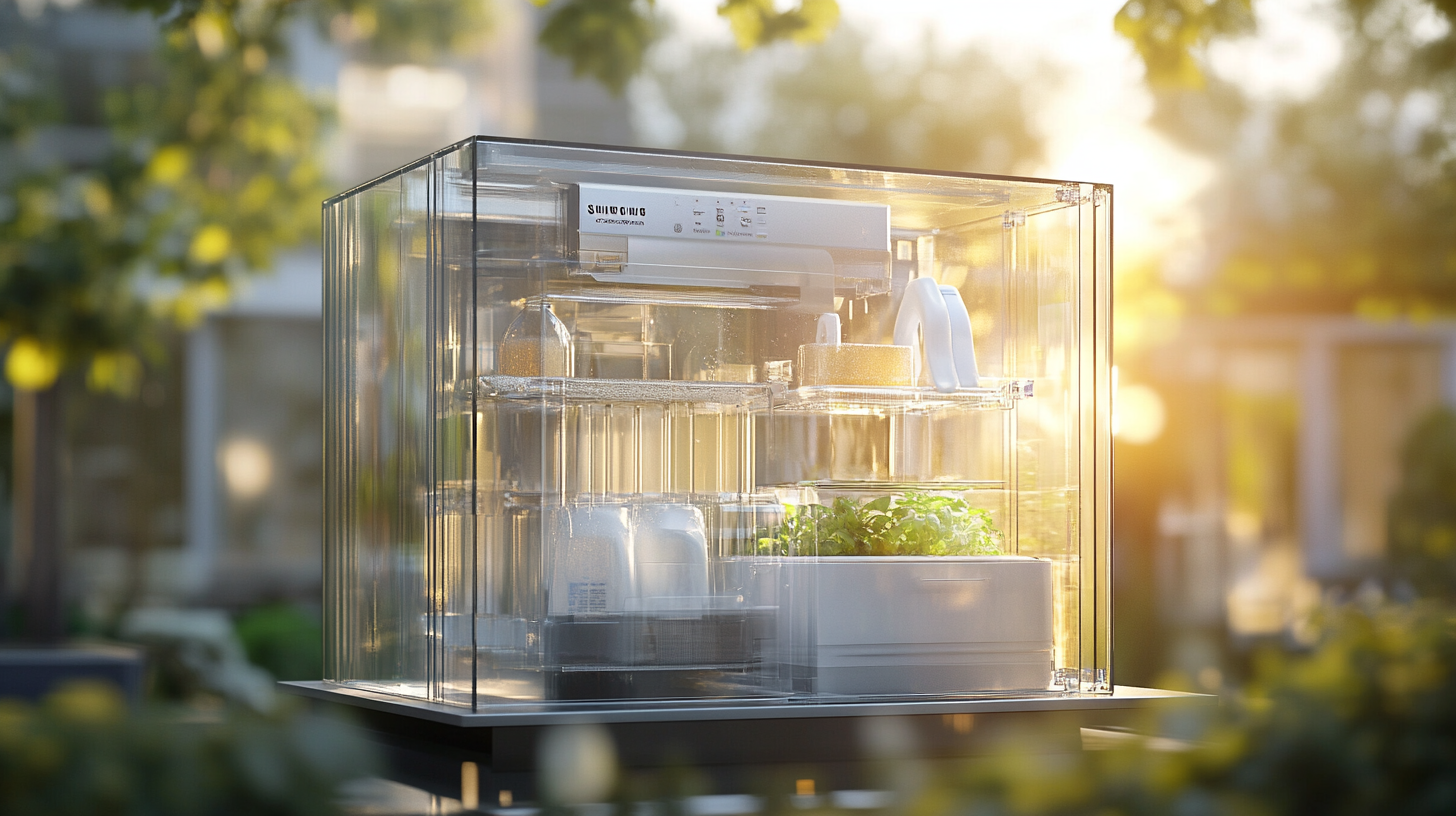 삼성 AI 콤보의 투명한 내부에서 세제를 자동으로 주입하는 장면으로, 환경 및 경제적 이점을 강조하고 있습니다.