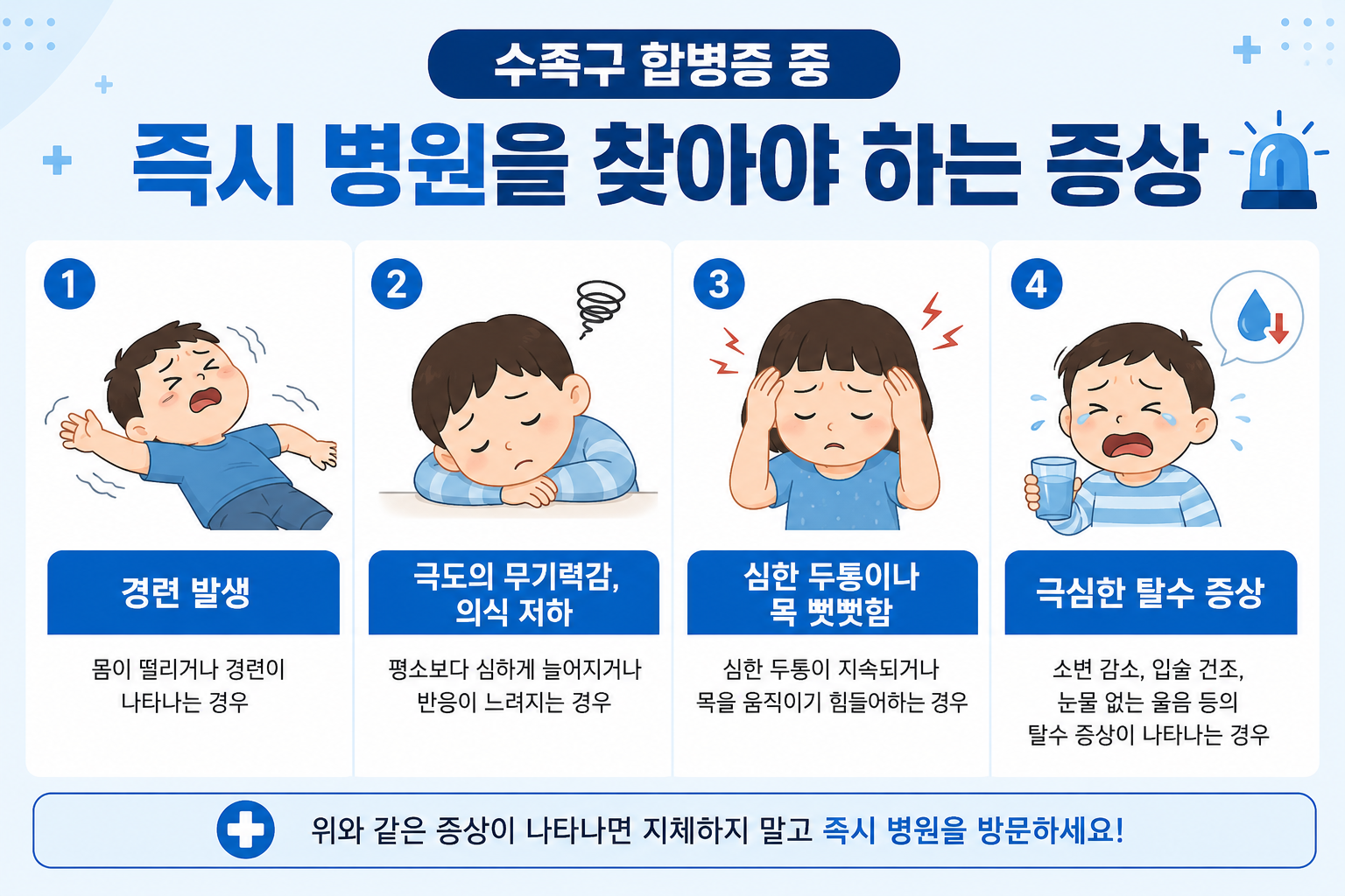 병원에 즉시 가야하는 수족구 증상들