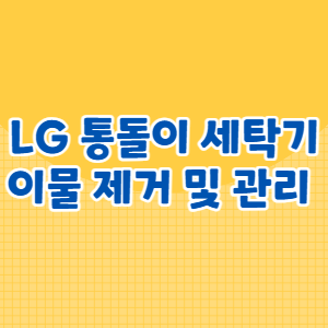 LG 통돌이 세탁기 이물 제거 및 관리 방법