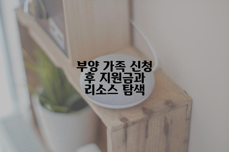 부양 가족 신청 후 지원금과 리소스 탐색