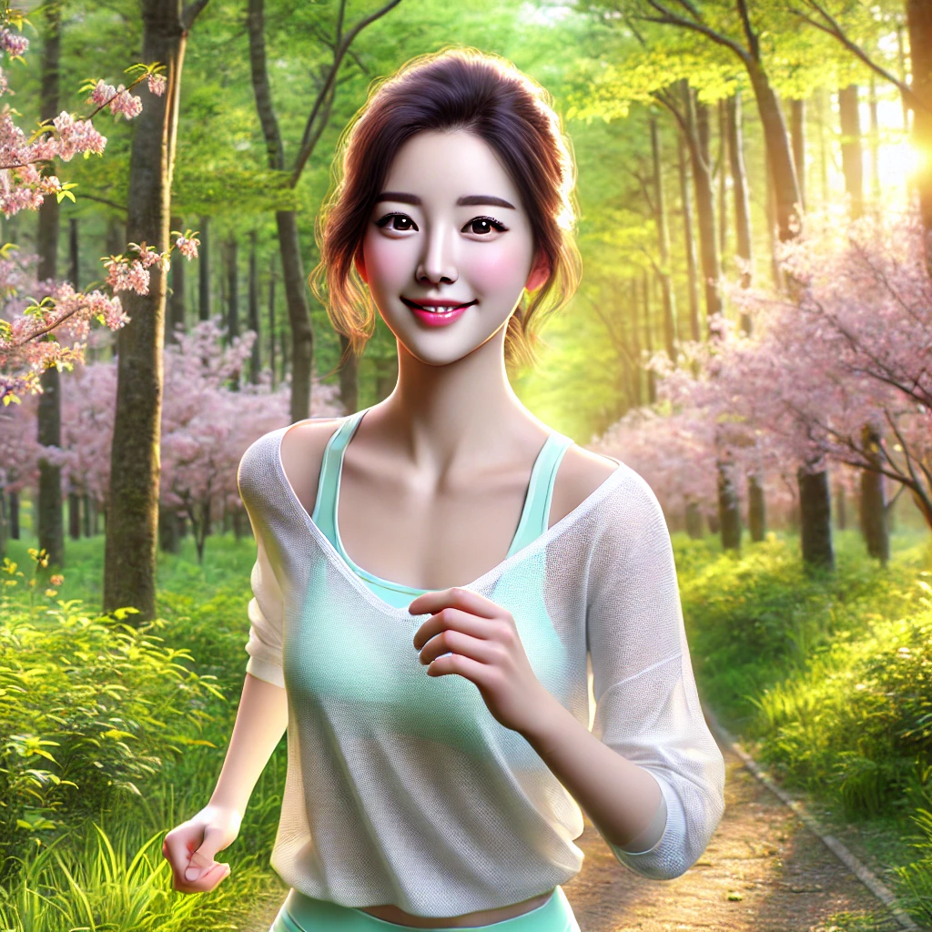 숲속 러너 이미지