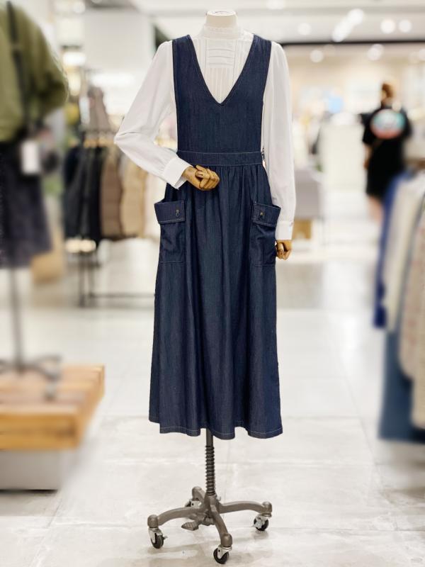 써스데이아일랜드 김태리 딥 브이넥 레이어드 데님 원피스 T236MOP159W 255093