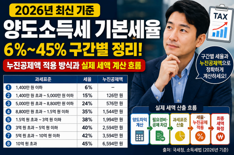 양도소득세 기본세율 이미지사진