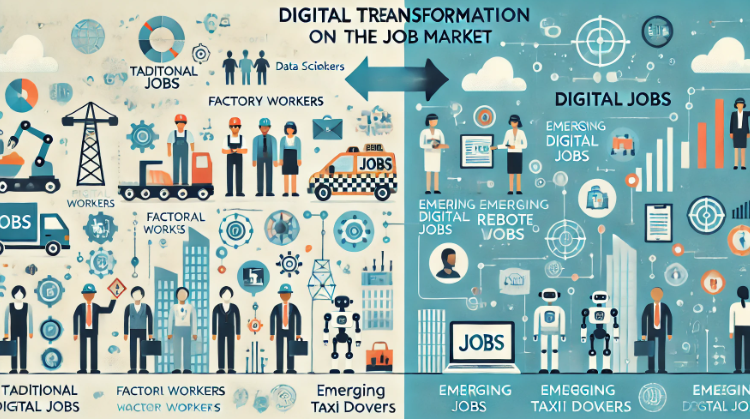 디지털 전환이 고용시장에 미치는 영향 이미지