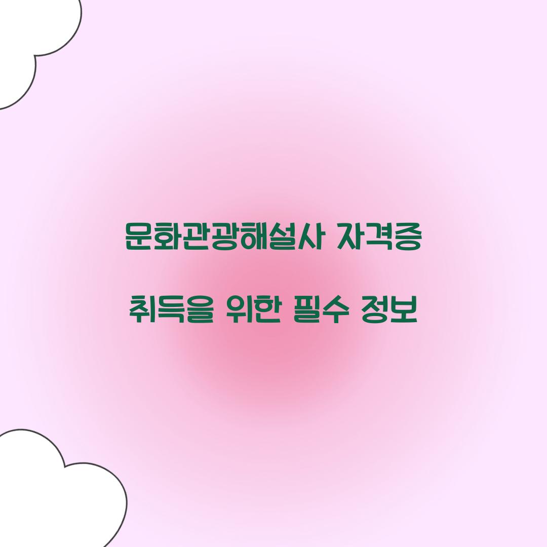 문화관광해설사 자격증