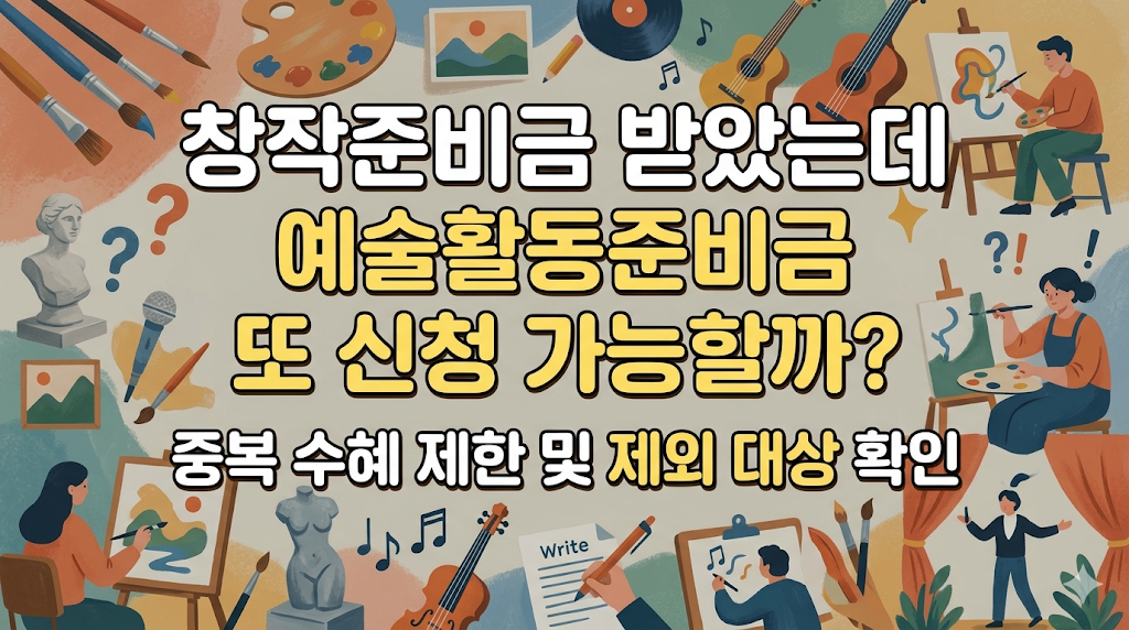 예술활동준비금 중복 수혜 가이드: 실업급여/창작준비금 참여 제한 대상 총정리
