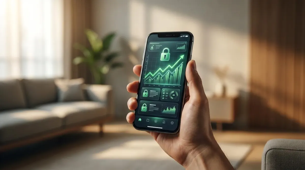 스마트폰 온라인 비대면 대환대출 인프라 플랫폼을 활용해 가장 유리한 주기형 주담대를 검색하는 모습