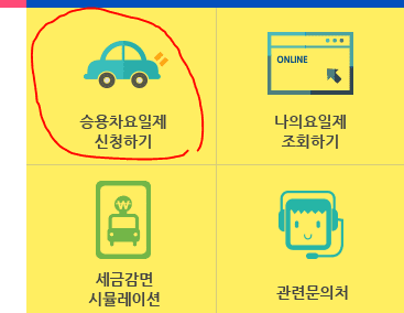 승용차 요일제 신청하기