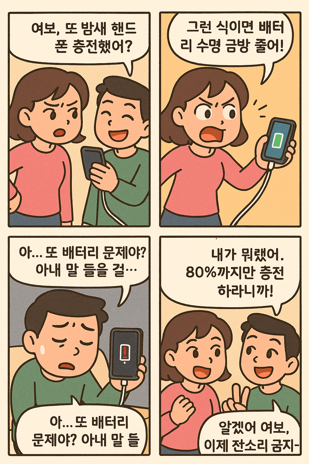 충전 습관으로 인한 부부 싸움