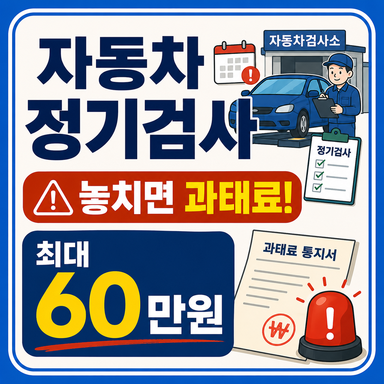 자동차 정기검사 놓치면 과태료