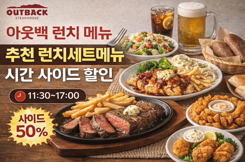 아웃백 런치세트 할인 시간대별 완벽 공략법