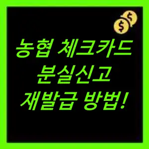농협체크카드 분실신고 및 재발급방법