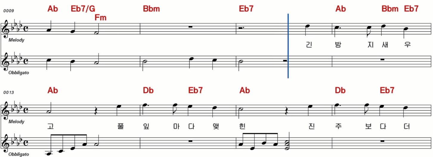 최백호(양희은) 아침 이슬 악보