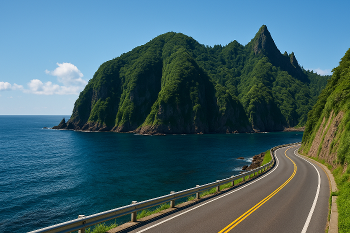 울릉도 전경 해안도로 사진