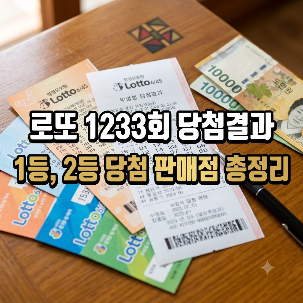 로또 1233회 당첨결과 판매점 총정리