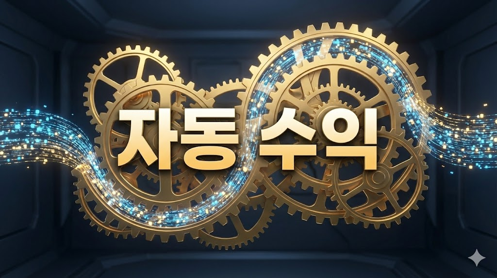 지속 가능한 자동 수익 시스템을 상징하는 기계 장치