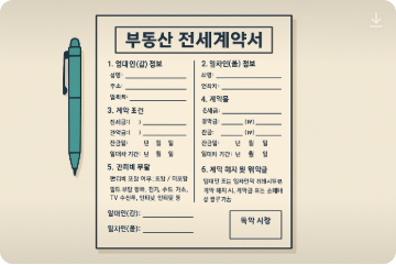 전세계약서 양식 예시