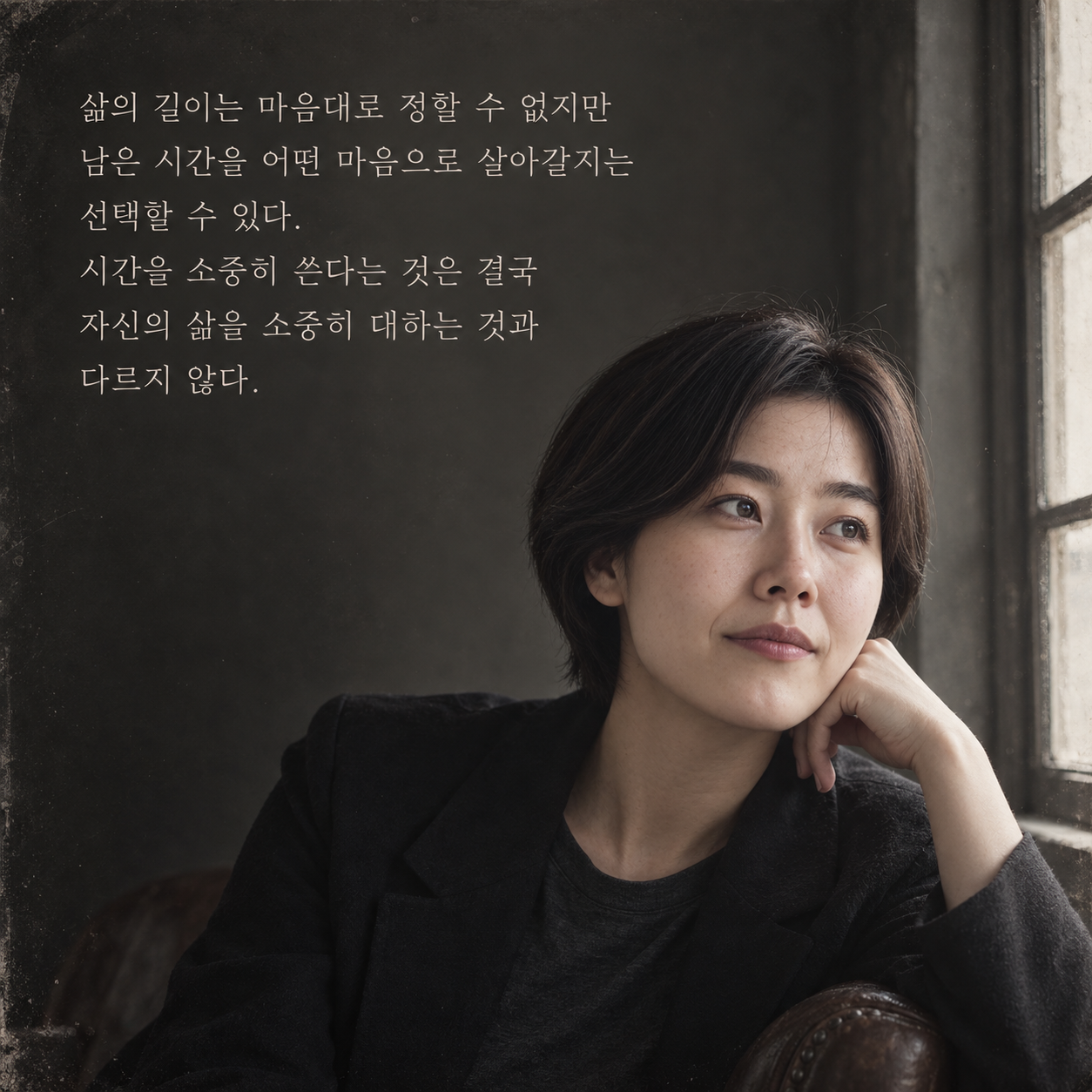 삶의 길이는 마음대로 정할 수 없지만 남은 시간을 어떤 마음으로 살아갈지는 선택할 수 있다. 시간을 소중히 쓴다는 것은 결국 자신의 삶을 소중히 대하는 것과 다르지 않다.