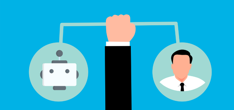 Automation, Robot, Human royalty-free vector graphic