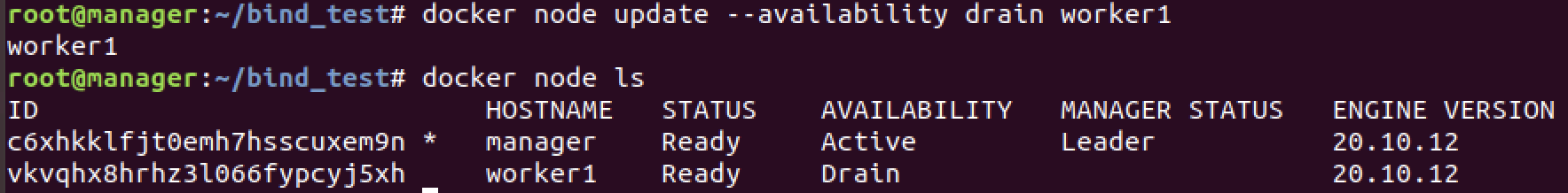 docker node update drain