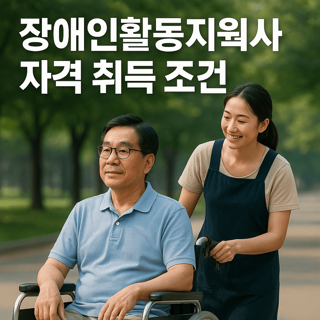장애인활동지원사 자격 취득 조건