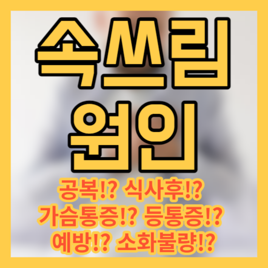 속쓰림 원인 - 공복!? 식사후!? 가슴통증!? 등통증!? 예방!? 소화불량!?