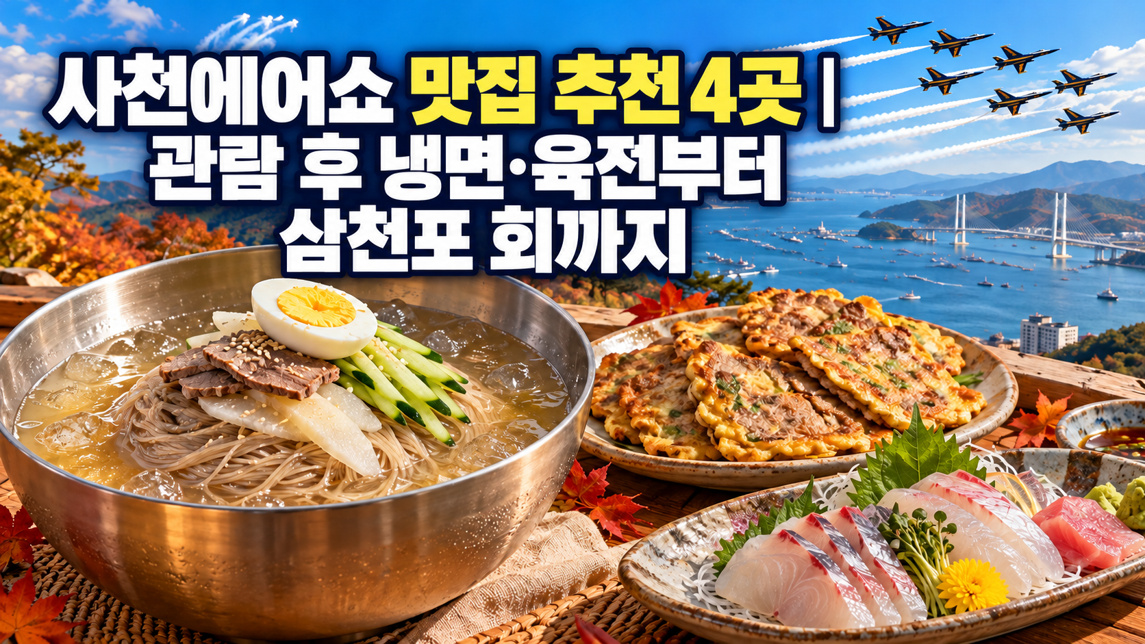 사천에어쇼 맛집 추천 4곳｜관람 후 냉면&middot;육전부터 삼천포 회까지 관련 사진