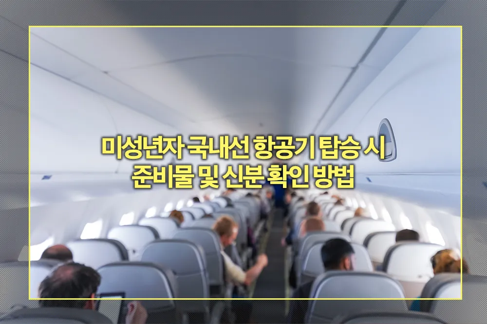 미성년자 국내선 항공기 탑승 준비물 신분 확인방법