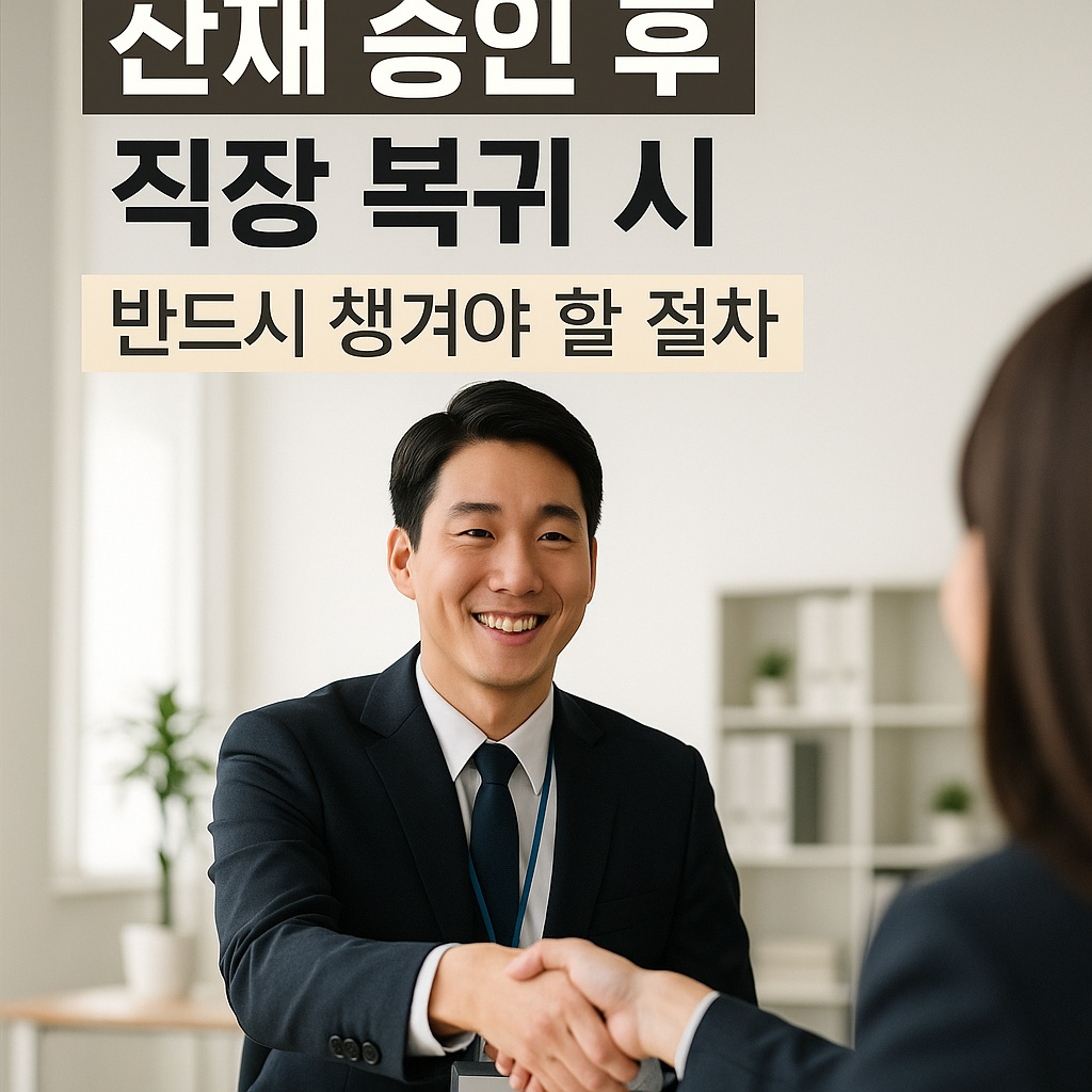 산재 승인 후 직장 복귀 이미지