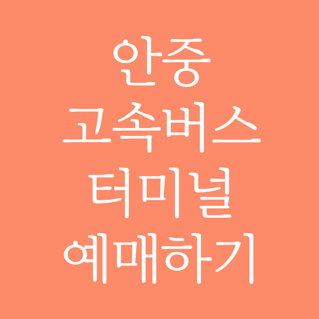 안중 실시간 고속버스터미널 시간표 조회 및 예매하기