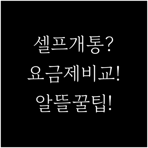 알뜰폰허브 셀프개통 방법과 요금제 비..
