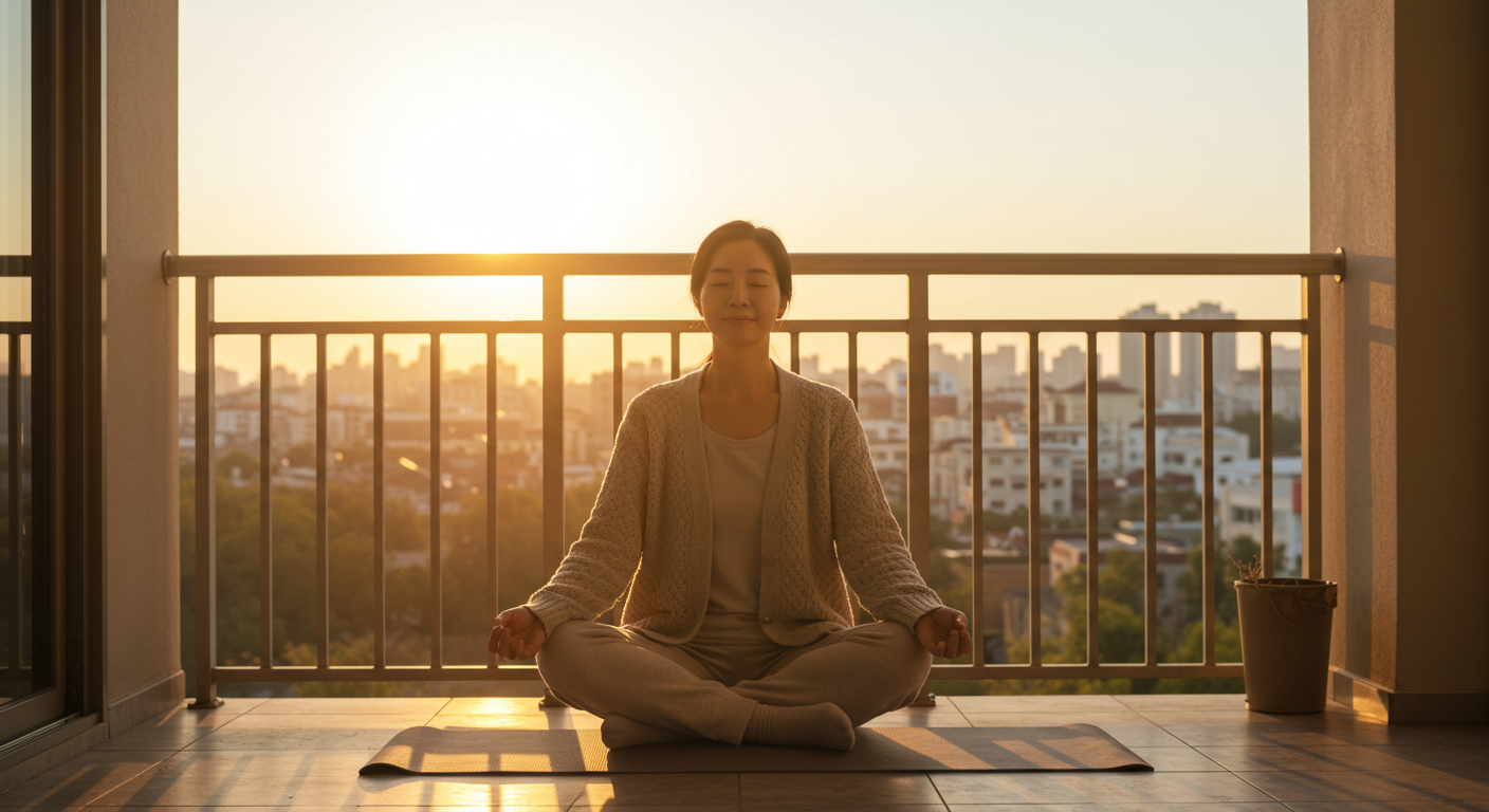 아침 명상으로 하루를 여는 디지털 노마드