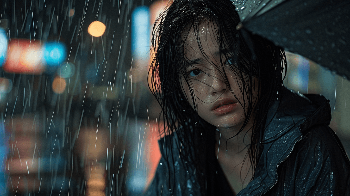 비를-맞고-있는-솜이-이미지