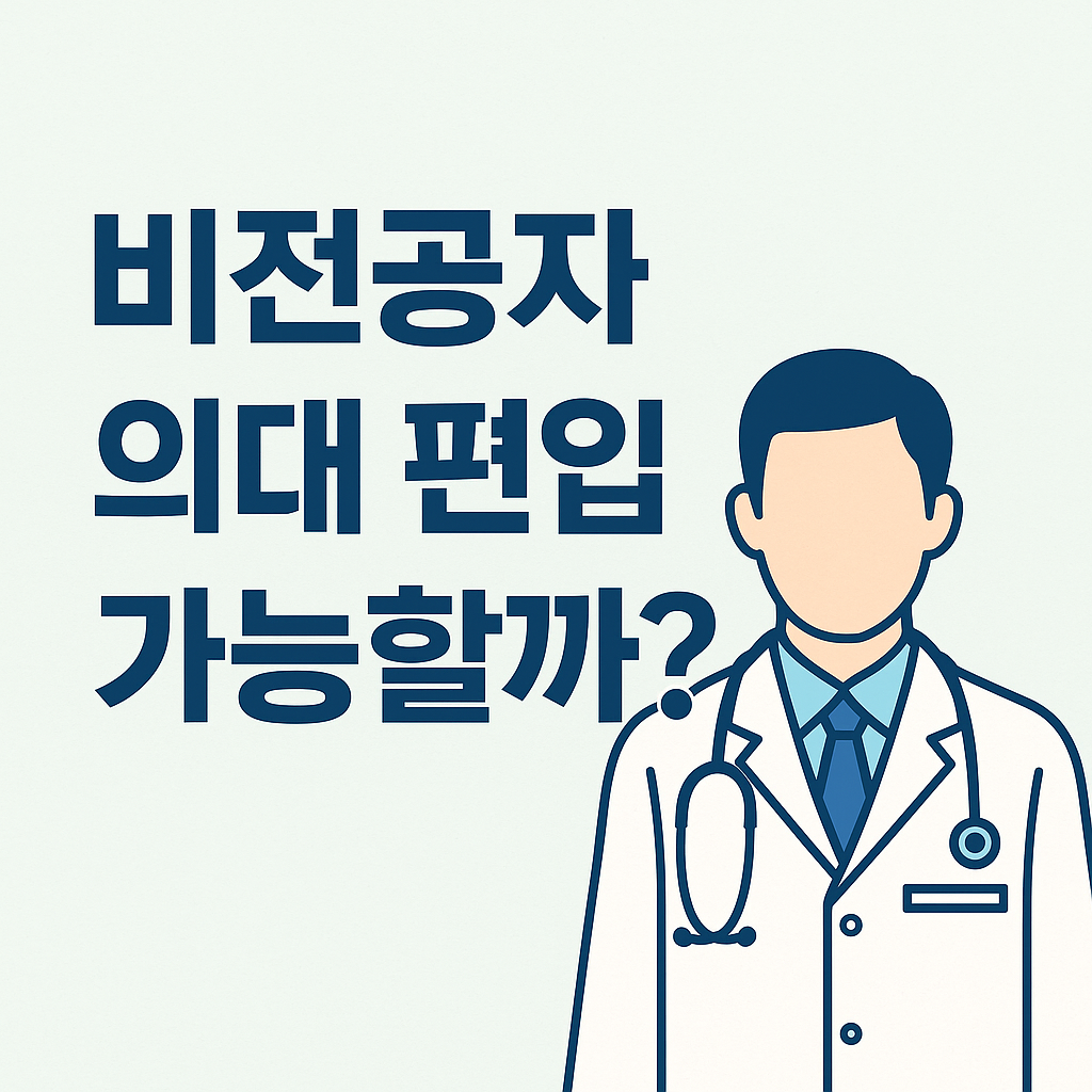 비전공자도 의대 편입 가능할까? 생물·화학 비전공자도 준비할 수 있는 전략, 합격 사례, 준비 방법까지 현실적으로 알려드려요. 2025년 최신 편입 정보로 구성된 완벽 가이드!