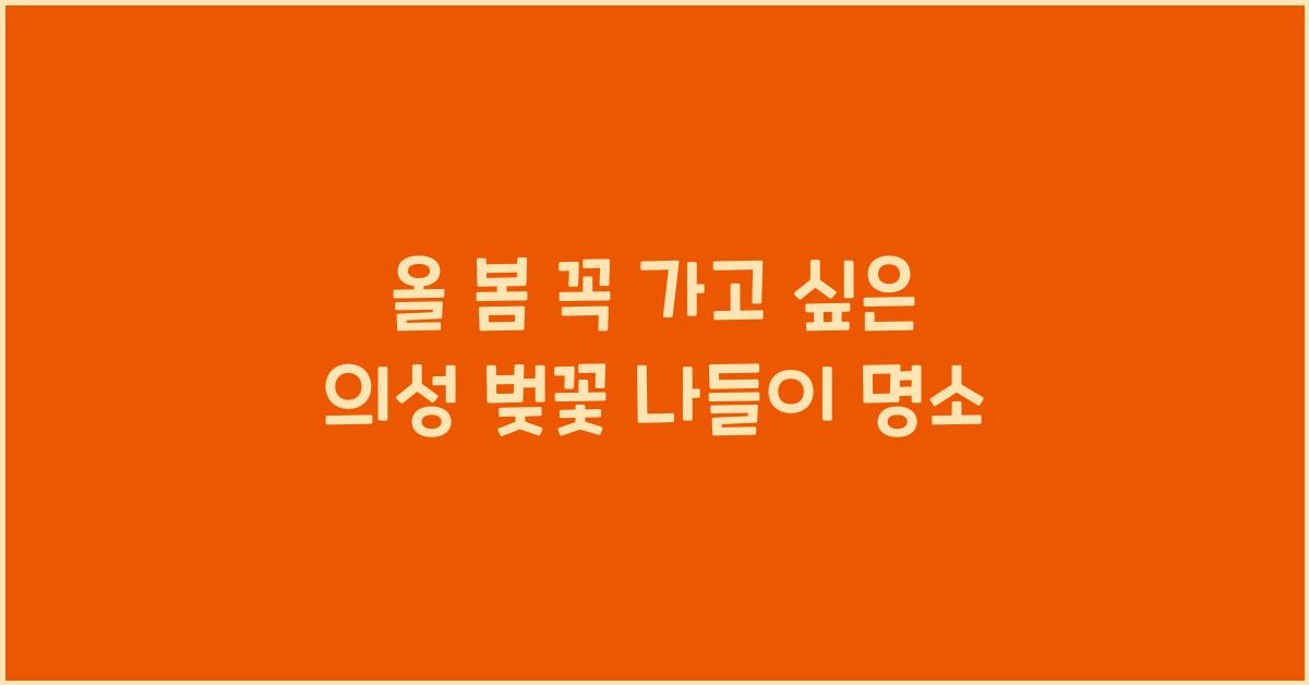 의성 벚꽃 나들이