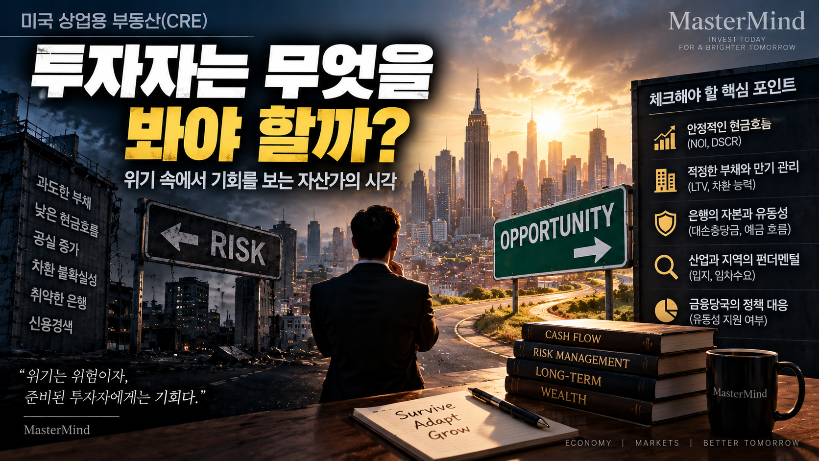 Investor evaluating cash flow debt refinancing ability bank capital and liquidity during CRE risk
