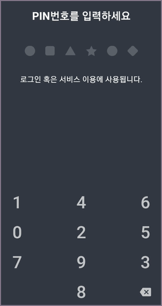 핀번호 입력 화면