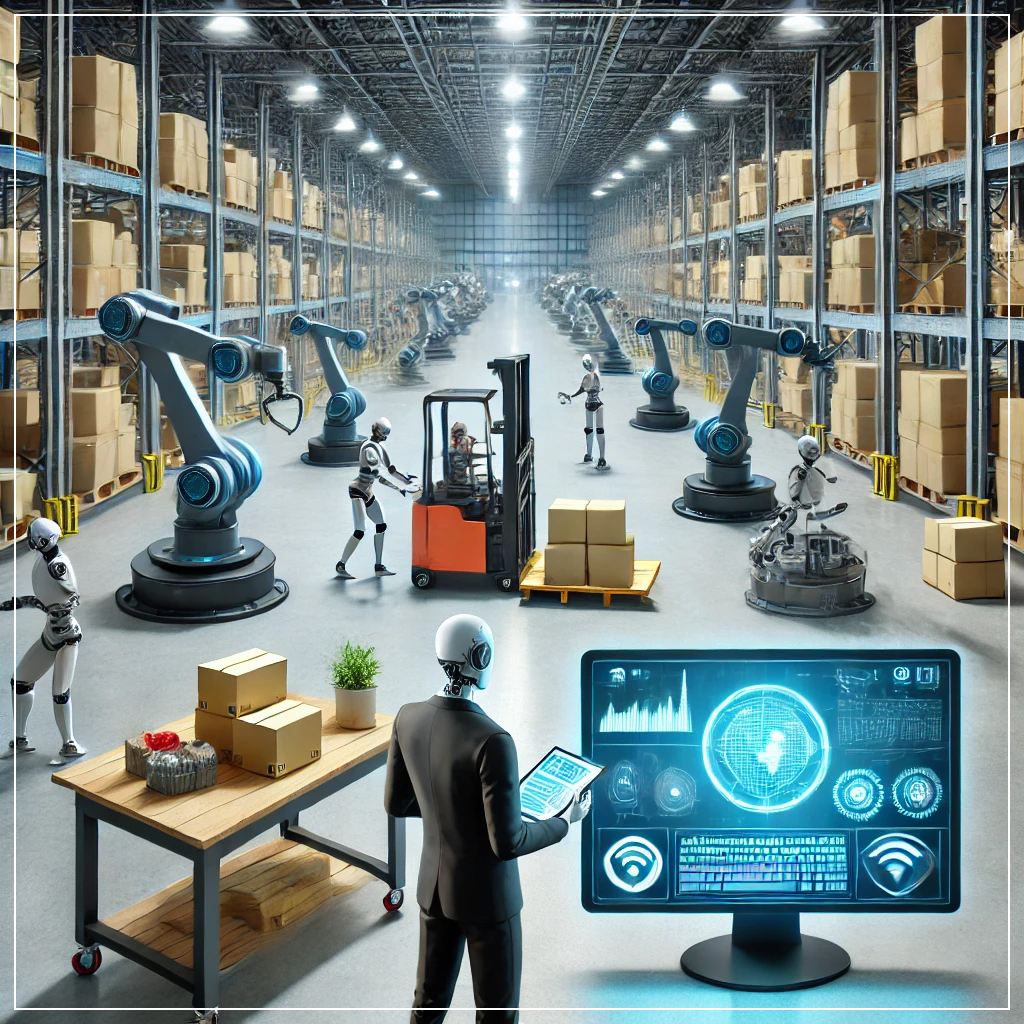 공급망 최적화와 품질 검사를 위해 지능형 RPA가 적용된 첨단 제조 및 물류 센터