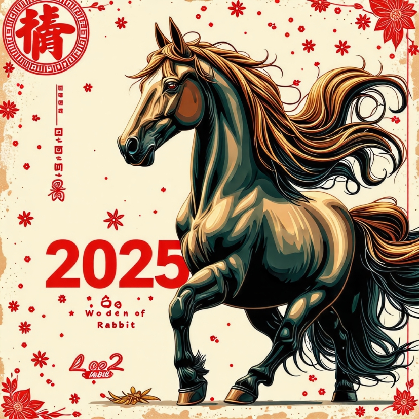 2025년 말띠 운세(재물운, 애정운, 건강운)을 나타내는 말띠 이미지 입니다.