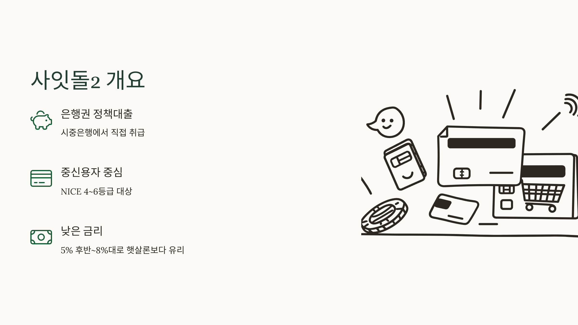 사잇돌2 대출 조건 요약과 대상 설명 이미지