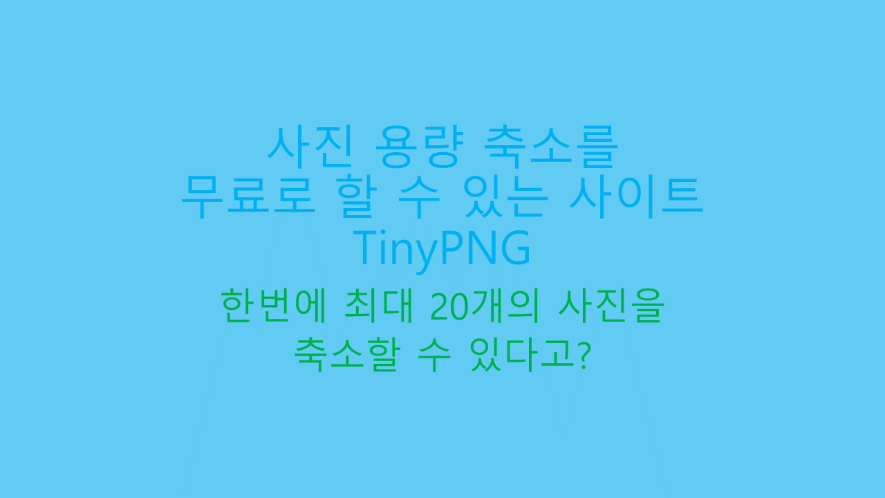 사진 용량 무료 축소 사이트 TinyPNG 썸네일
