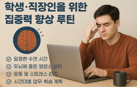 직장인을 위한 집중력 향상 루틴 사진