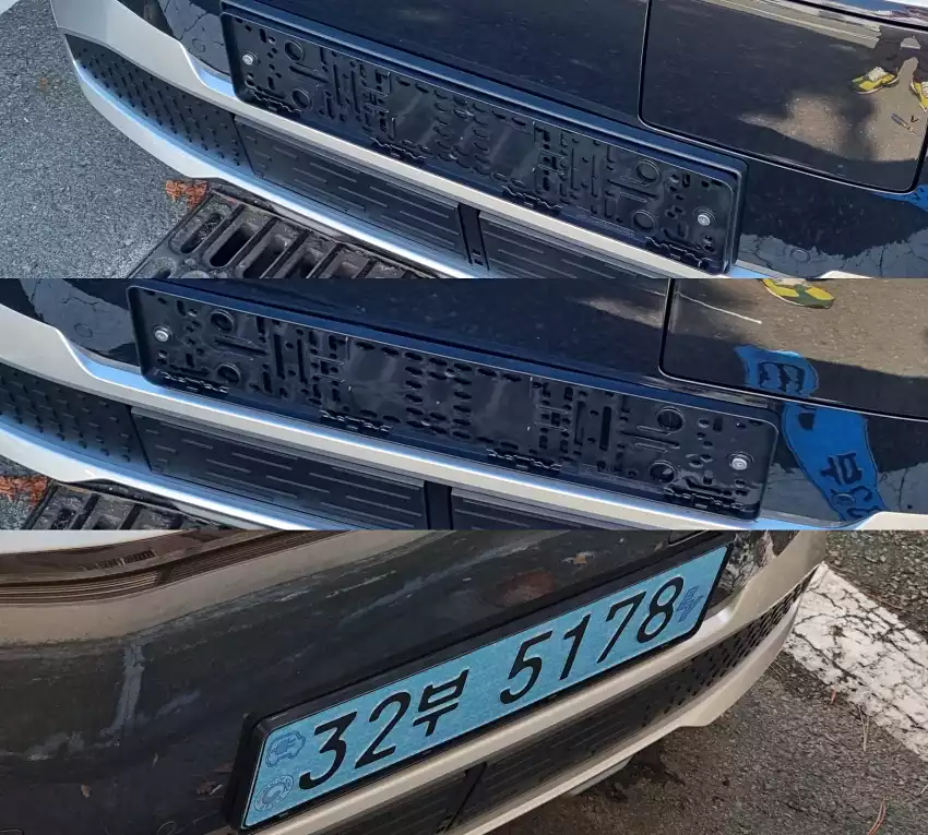 앞 번호판을 고정하던 모습입니다.