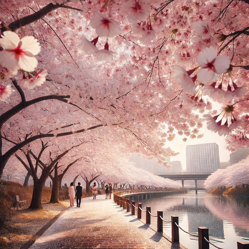 롯데월드 벚꽃 즐기기