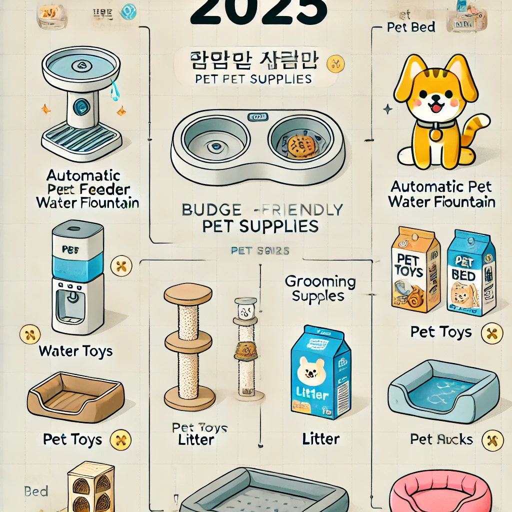 반려동물의 다양한 용품 이미지