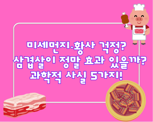 미세먼지·황사 걱정? 삼겹살이 정말 효과 있을까? 과학적 사실 5가지!