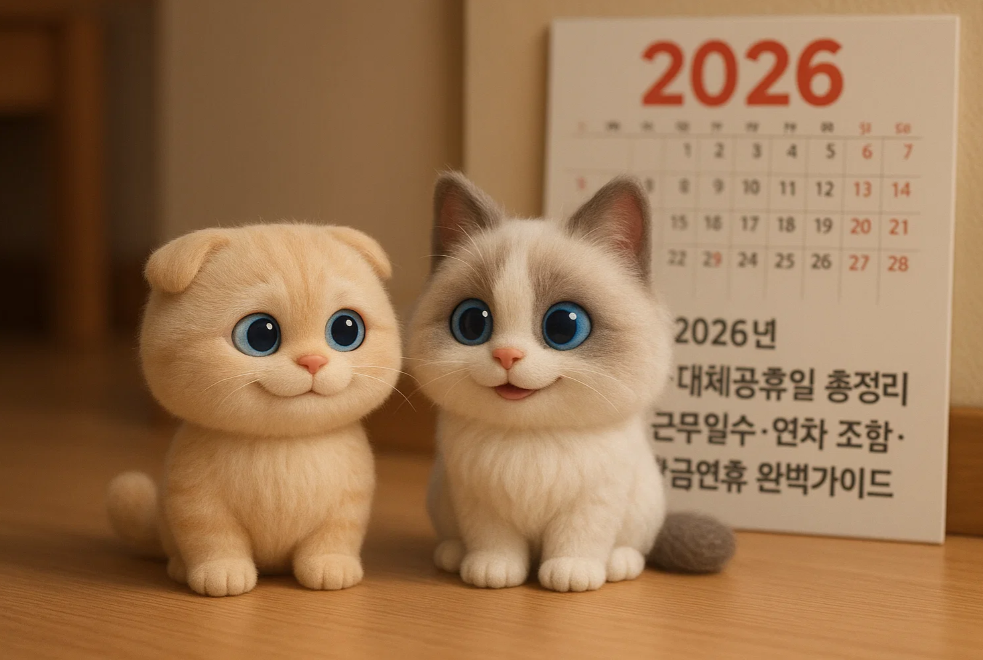 2026년 공휴일·대체공휴일 총정리|근무일수·연차 조합·황금연휴 완벽가이드